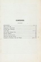 Table of Contents, Michigan State Atlas 1916 Automobile and Sportsmens Guide